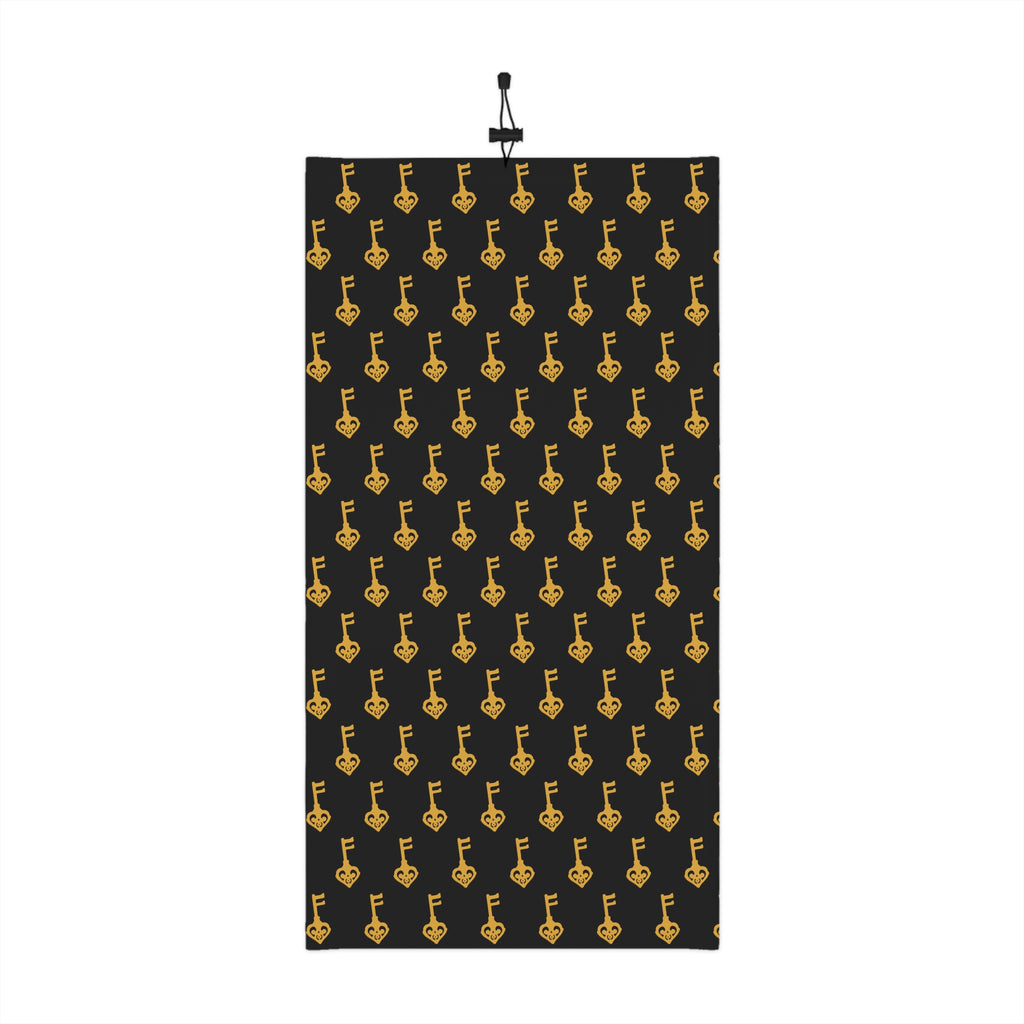 Neck Gaiter — Black Golden Key Face Mask with Drawstring