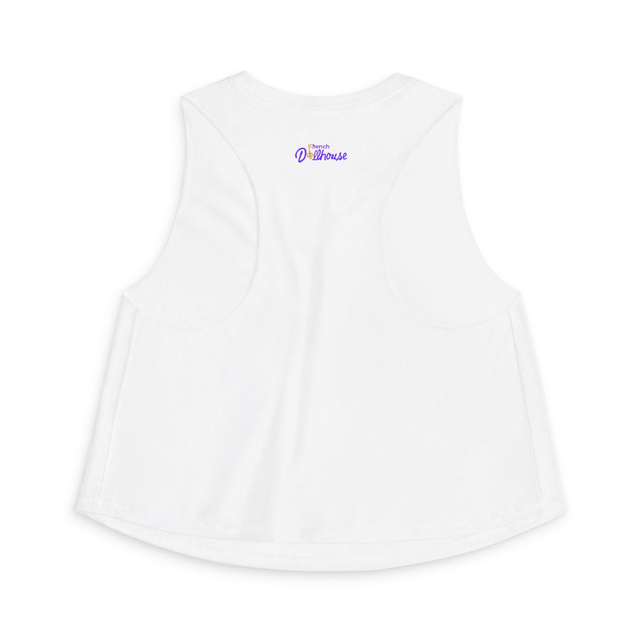 White Golden Key Crop Top — Women's Graphic Tank
