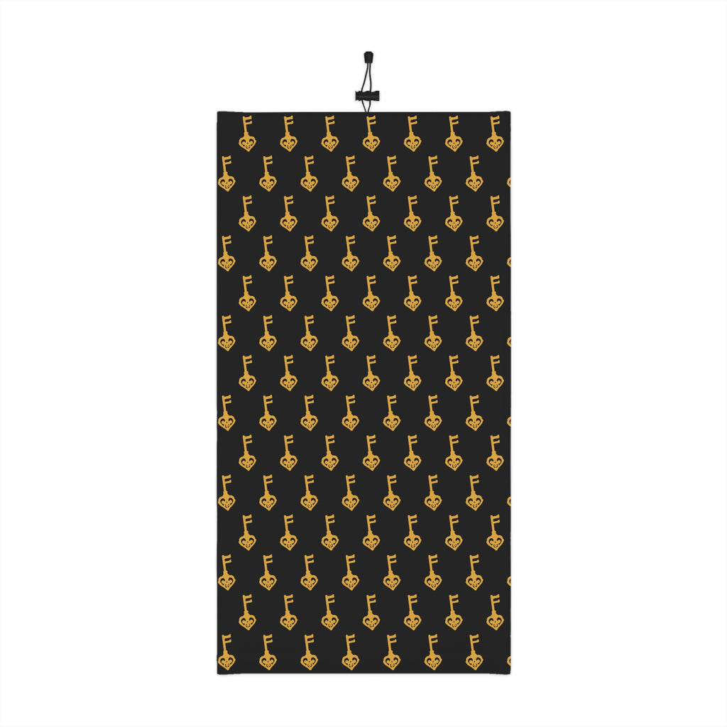 Neck Gaiter — Black Golden Key Face Mask with Drawstring
