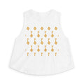 White Golden Key Crop Top — Women's Graphic Tank