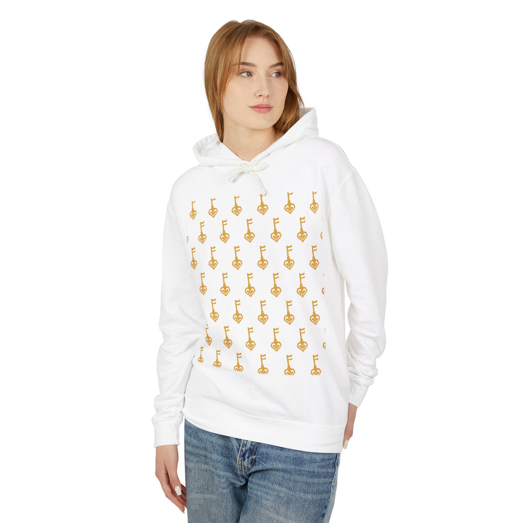 White Unisex Lightweight Hooded Sweatshirt