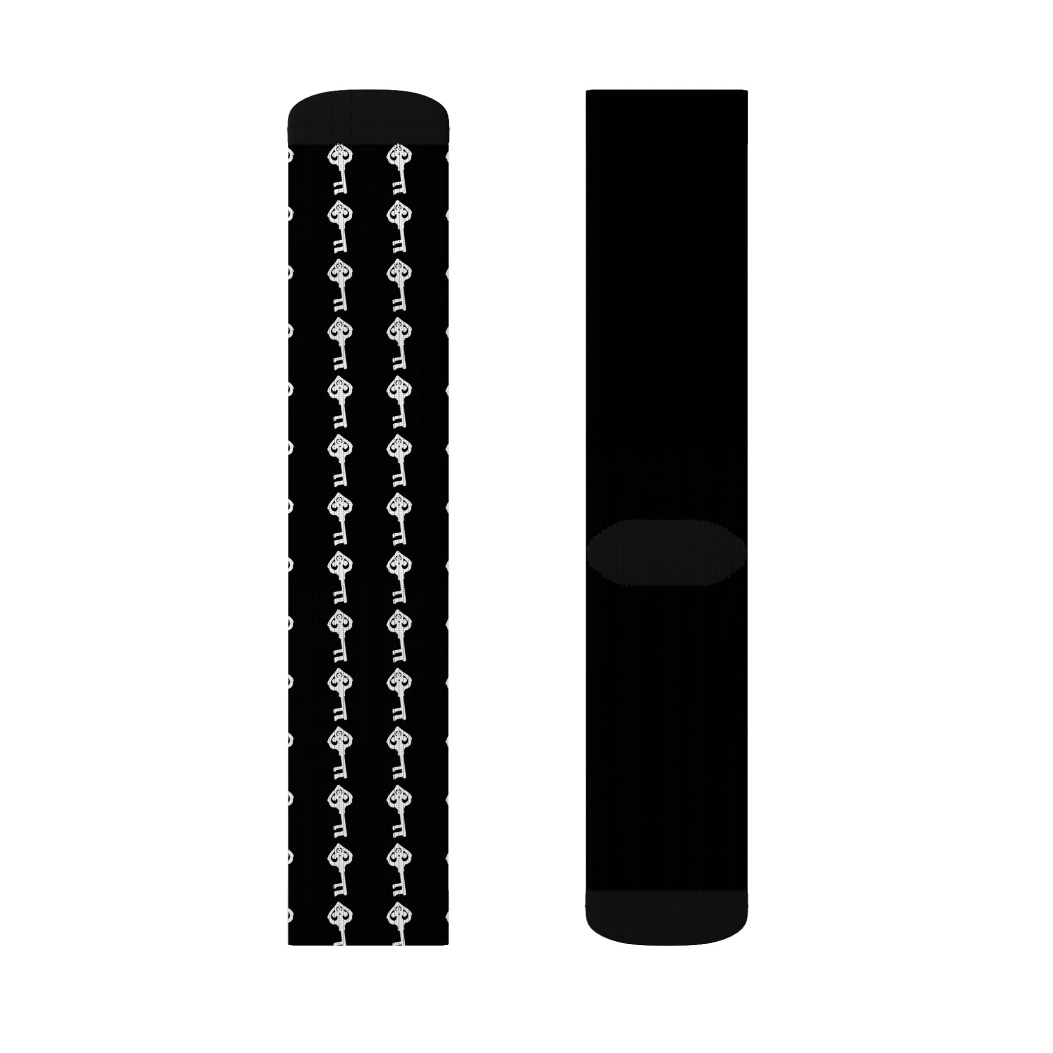 Black White Key Sublimation Socks — Unisex