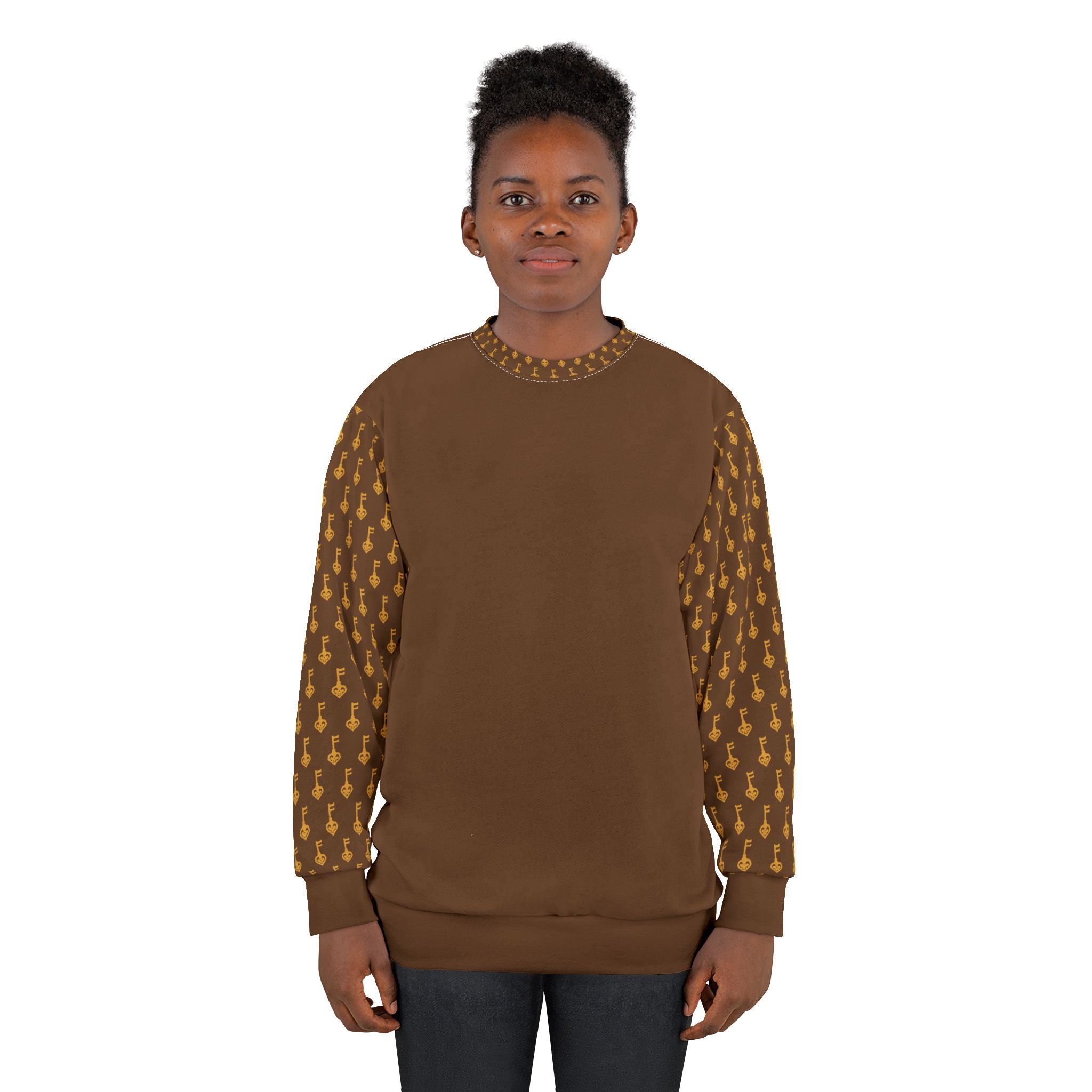 Brown Golden Key Sweatshirt – Cozy Retro Pullover
