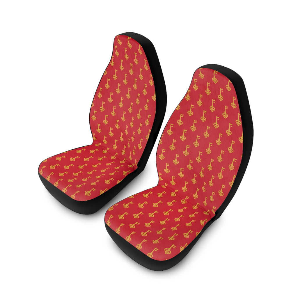 Ruby Red Golden Key Car Seat Covers – Polyester Front Seat Protectors