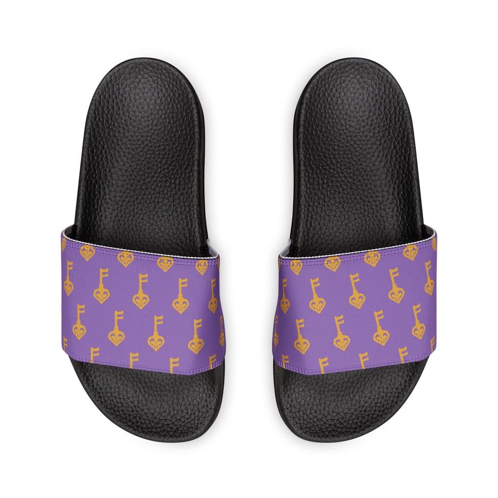 Purple Golden Key Slide Sandals — Women's Removable-Strap Slides