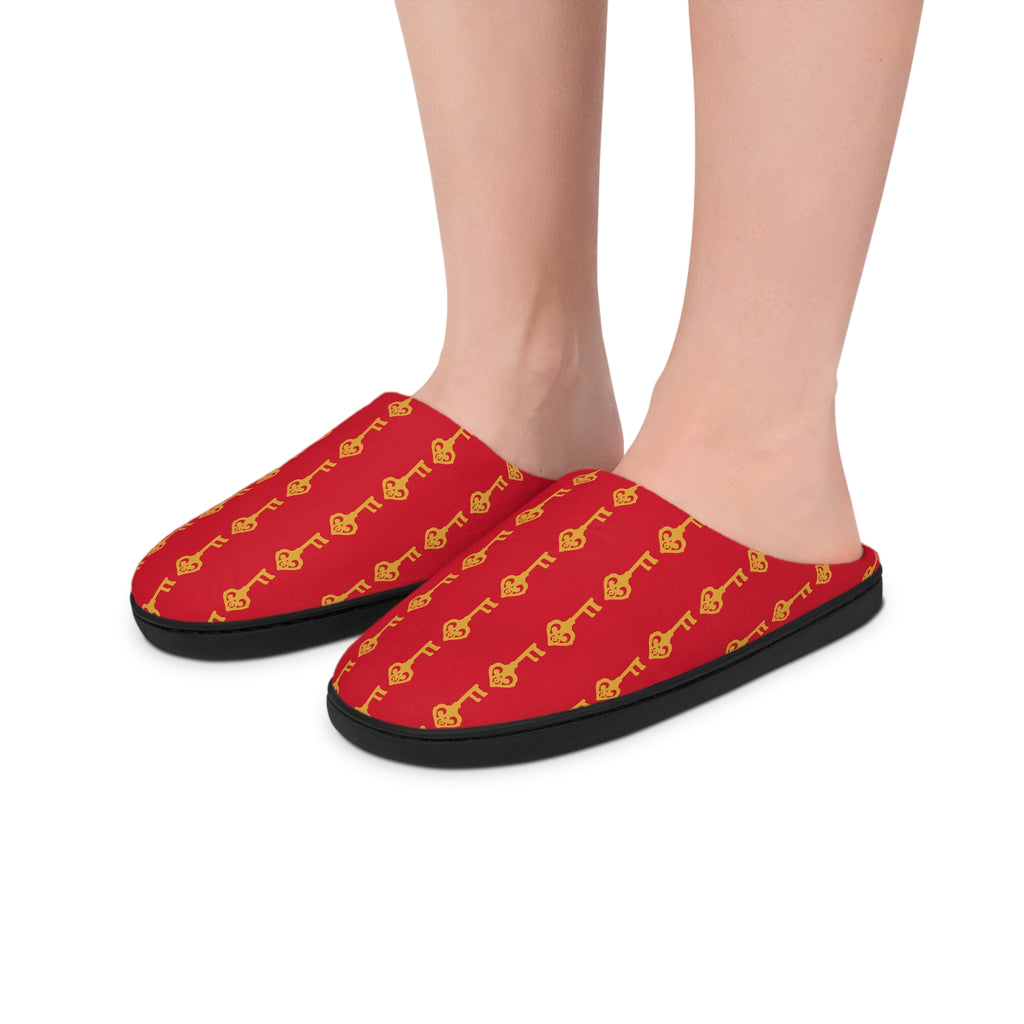 Ruby Red Golden Key Cozy Slippers — Men's