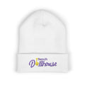 White Embroidered 'French Dollhouse' Cuffed Beanie — Cozy Knit Hat