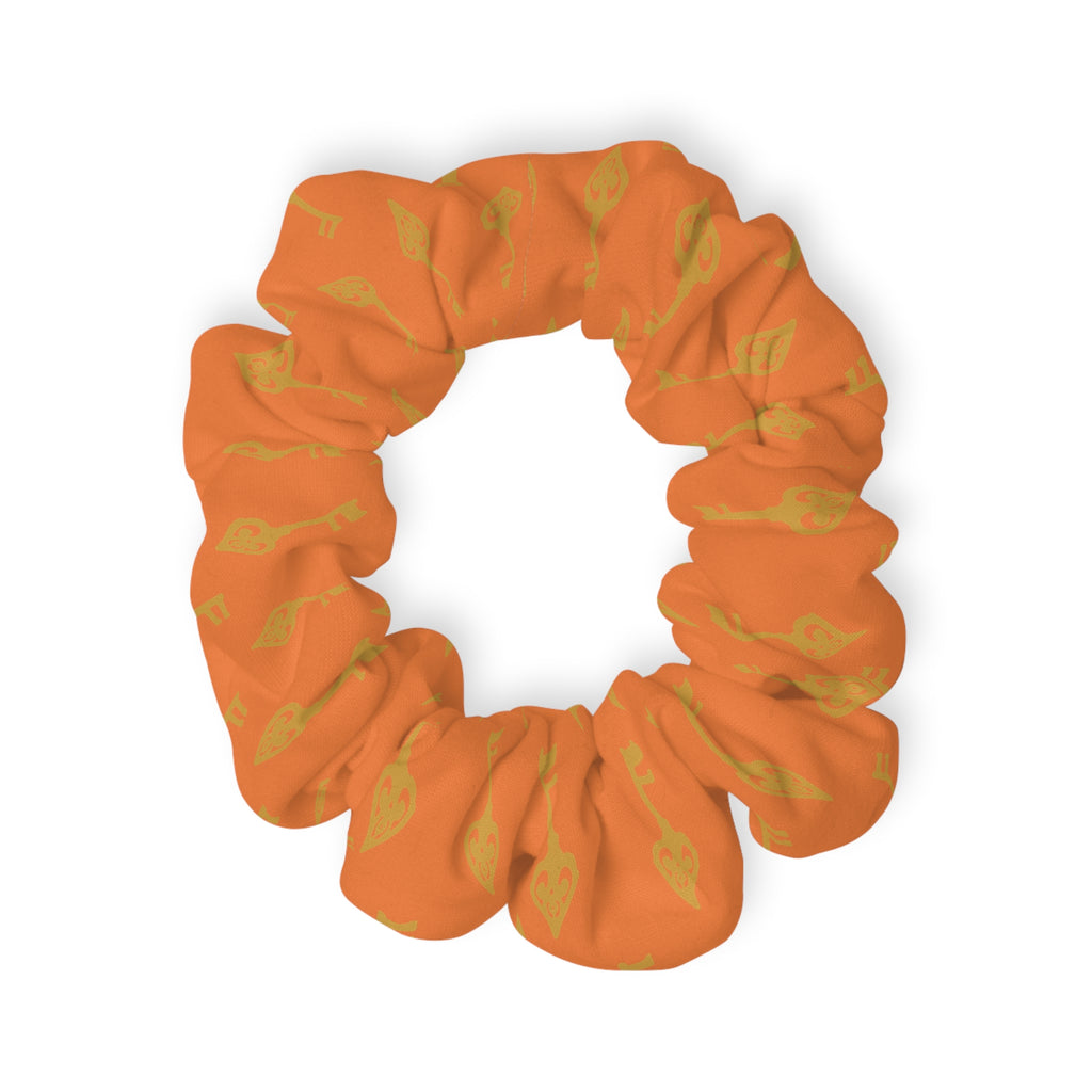 Orange Sacred Golden Key Scrunchie — Autumn Orange