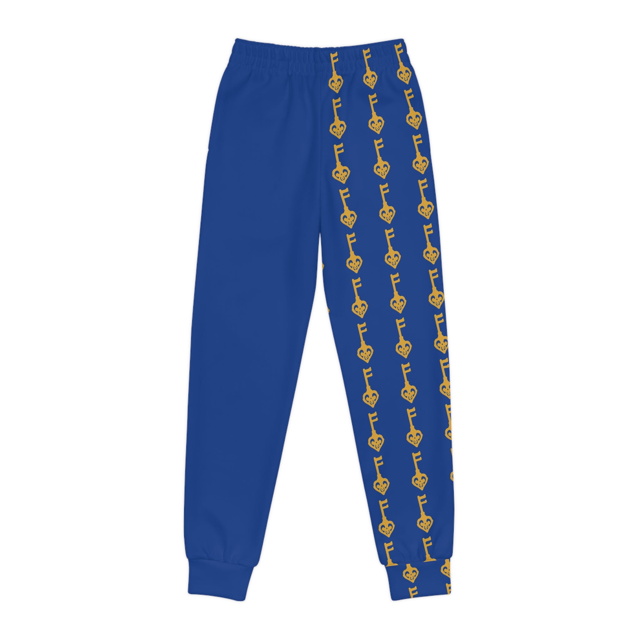Youth Joggers Blue Golden Key — Kids Track Pants