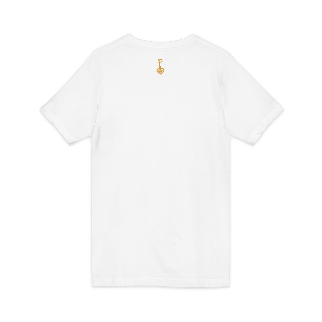 White Golden Key V-Neck Tee - Unisex