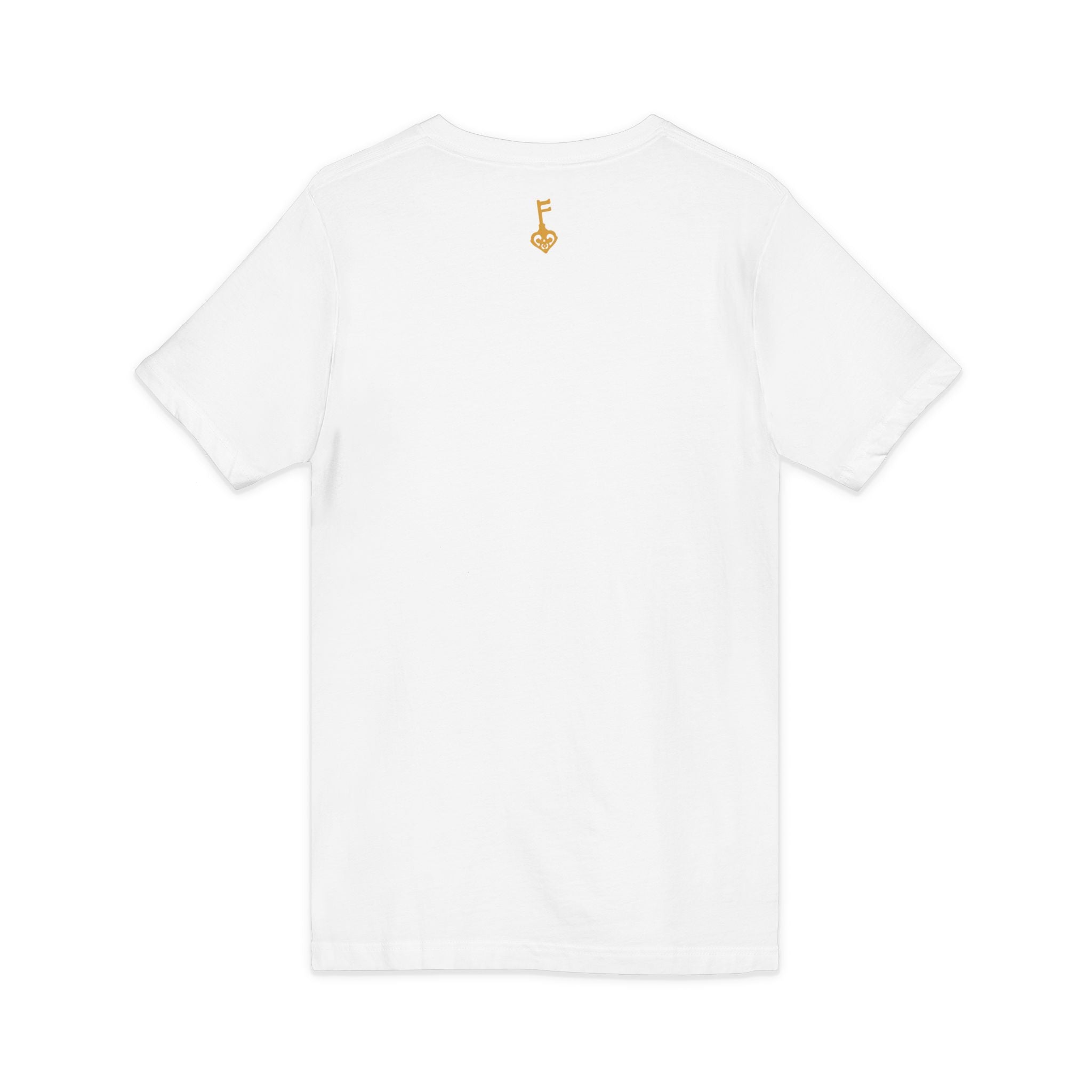 White Golden Key V-Neck Tee - Unisex