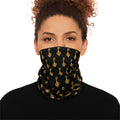 Neck Gaiter — Black Golden Key Face Mask with Drawstring