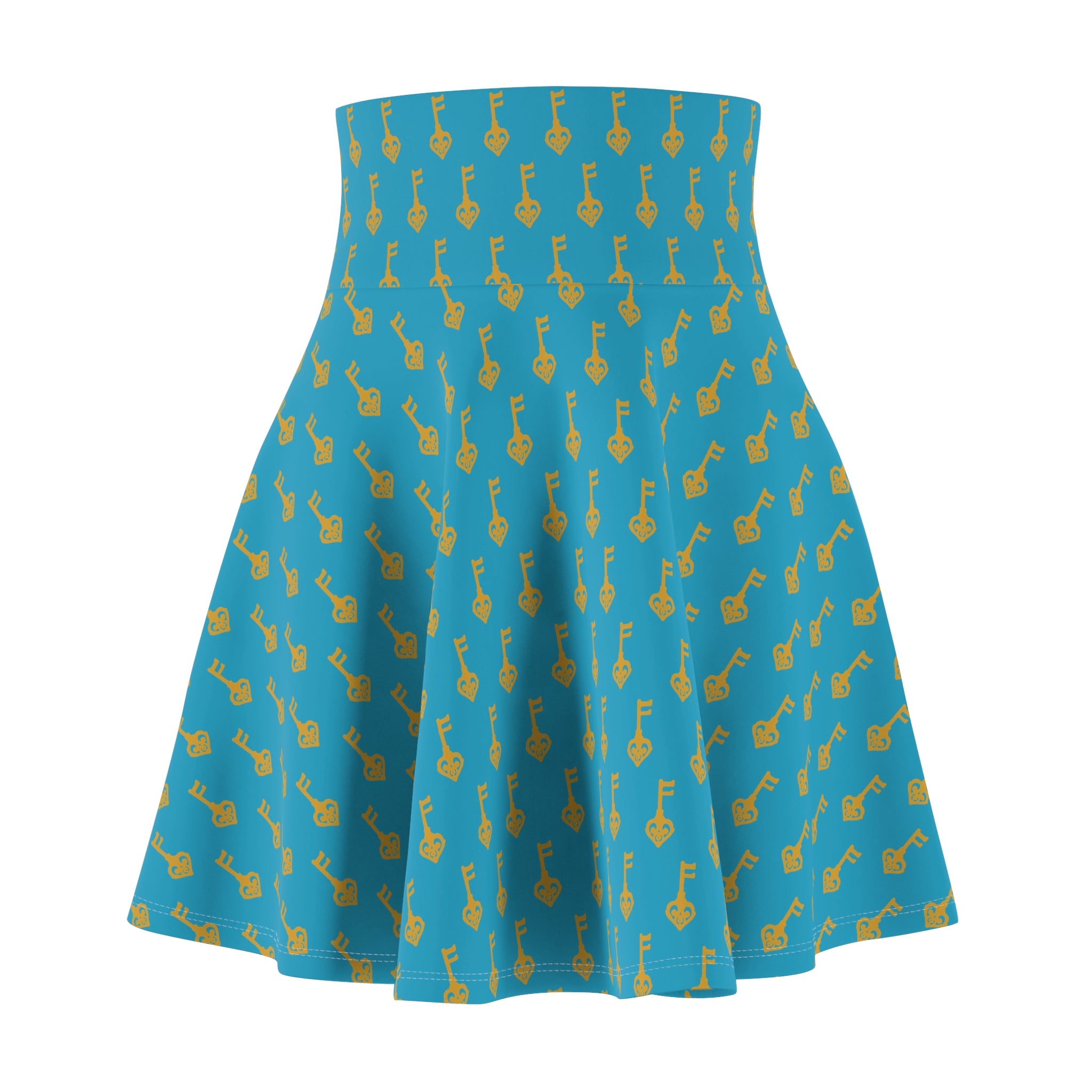 Golden Key Skater Skirt — Turquoise Circle Skirt