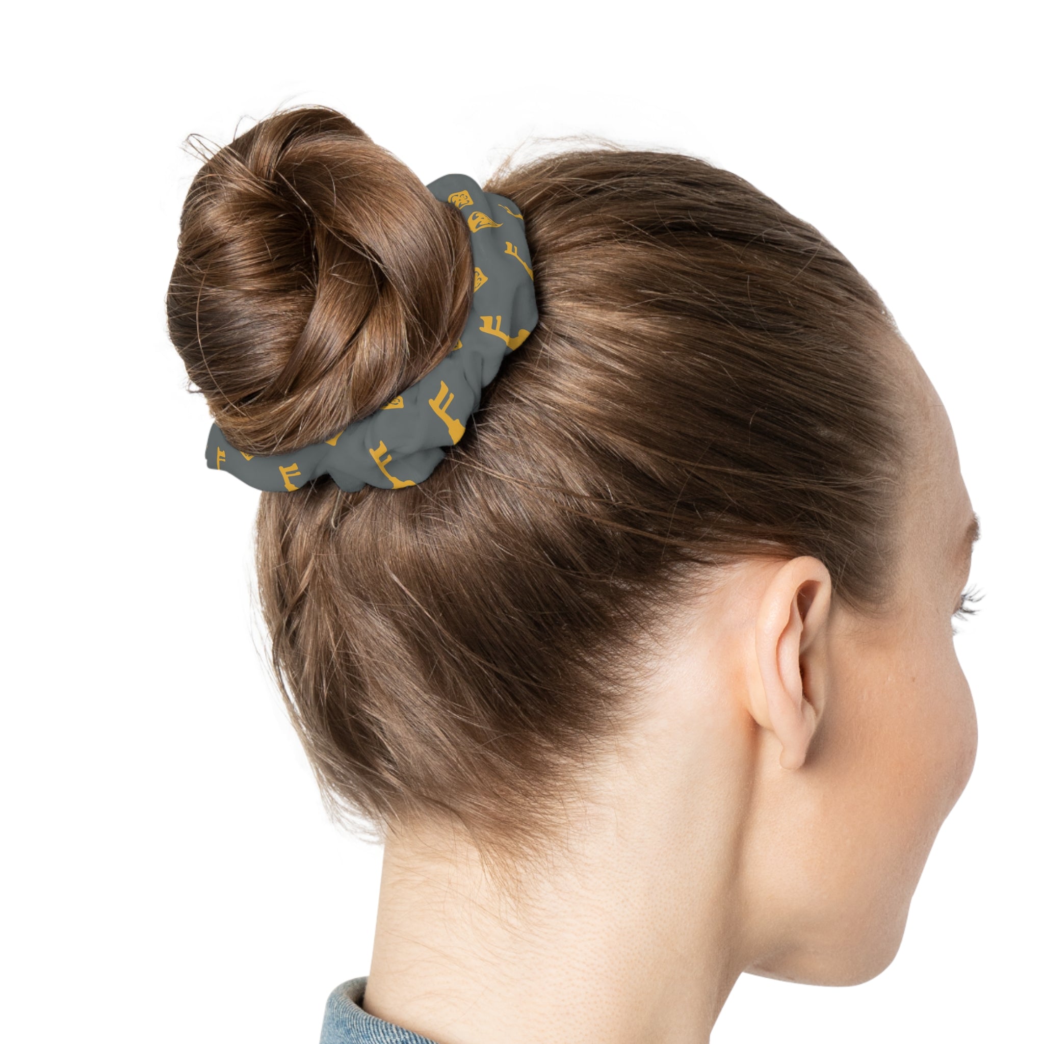 Grey & Golden Key Sacred Scrunchie - Vintage Key