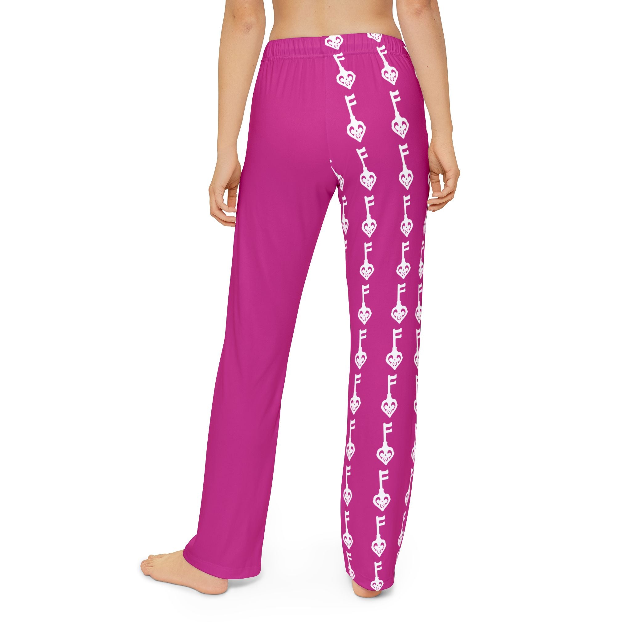 Kids Lounge Pants — Pink White Key
