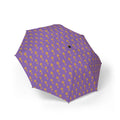 Purple Foldable Umbrella with Golden Key — Compact Semi-Automatic Rain Umbrella