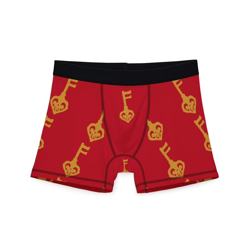 Ruby Red Golden Key of Hearts Boxer Briefs — Men's