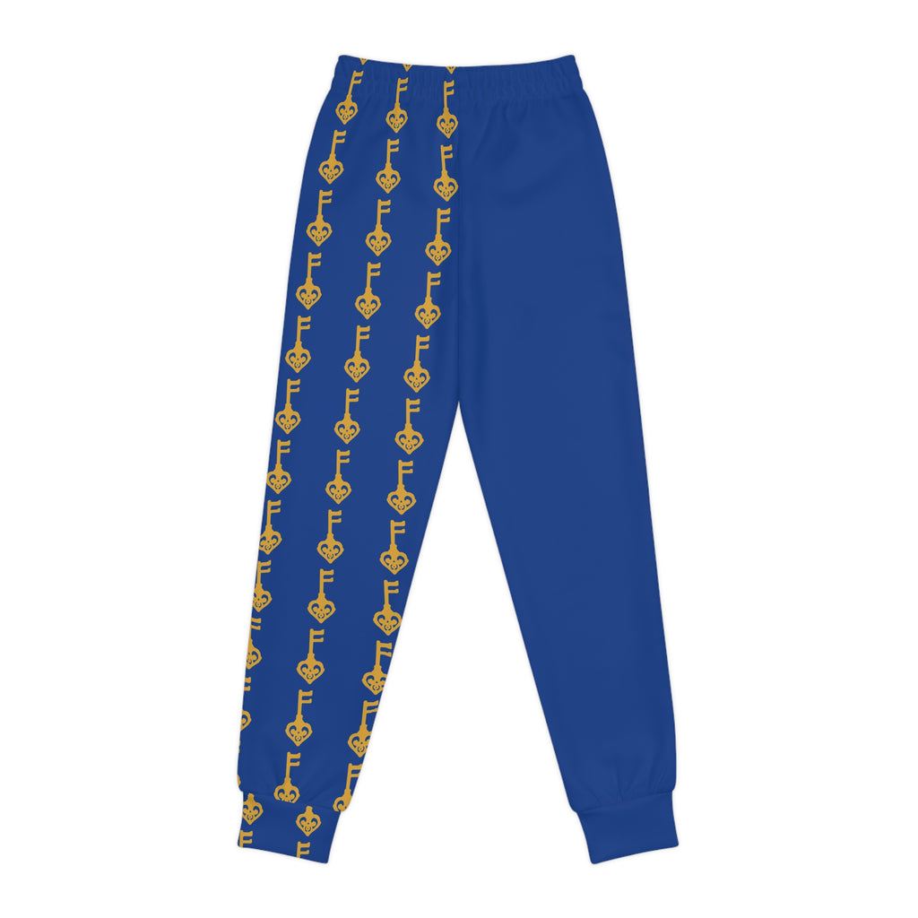 Youth Joggers Blue Golden Key — Kids Track Pants