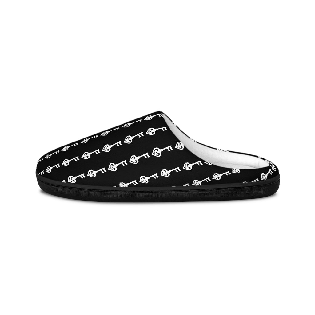Black White Key Cozy Slippers — Men's