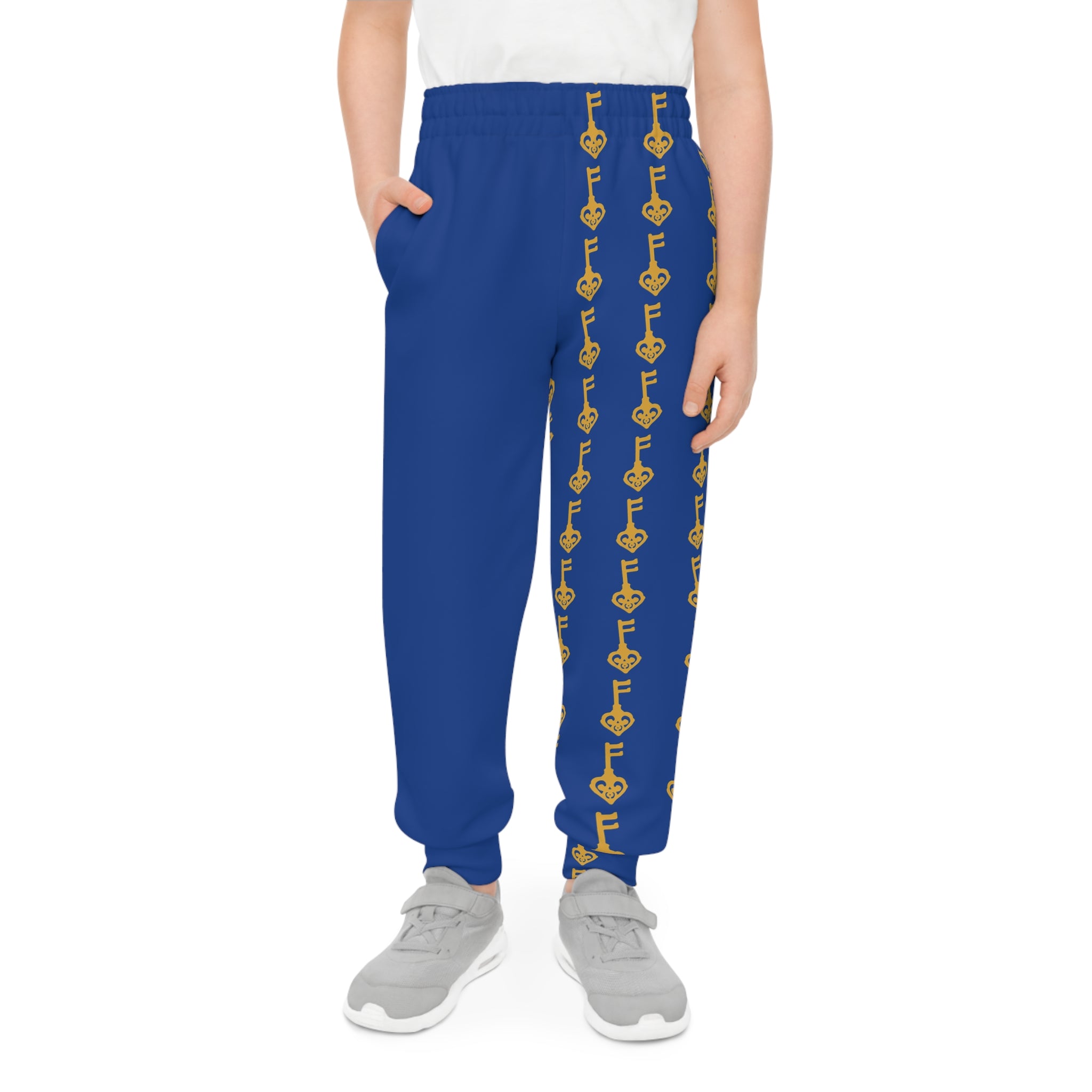 Youth Joggers Blue Golden Key — Kids Track Pants