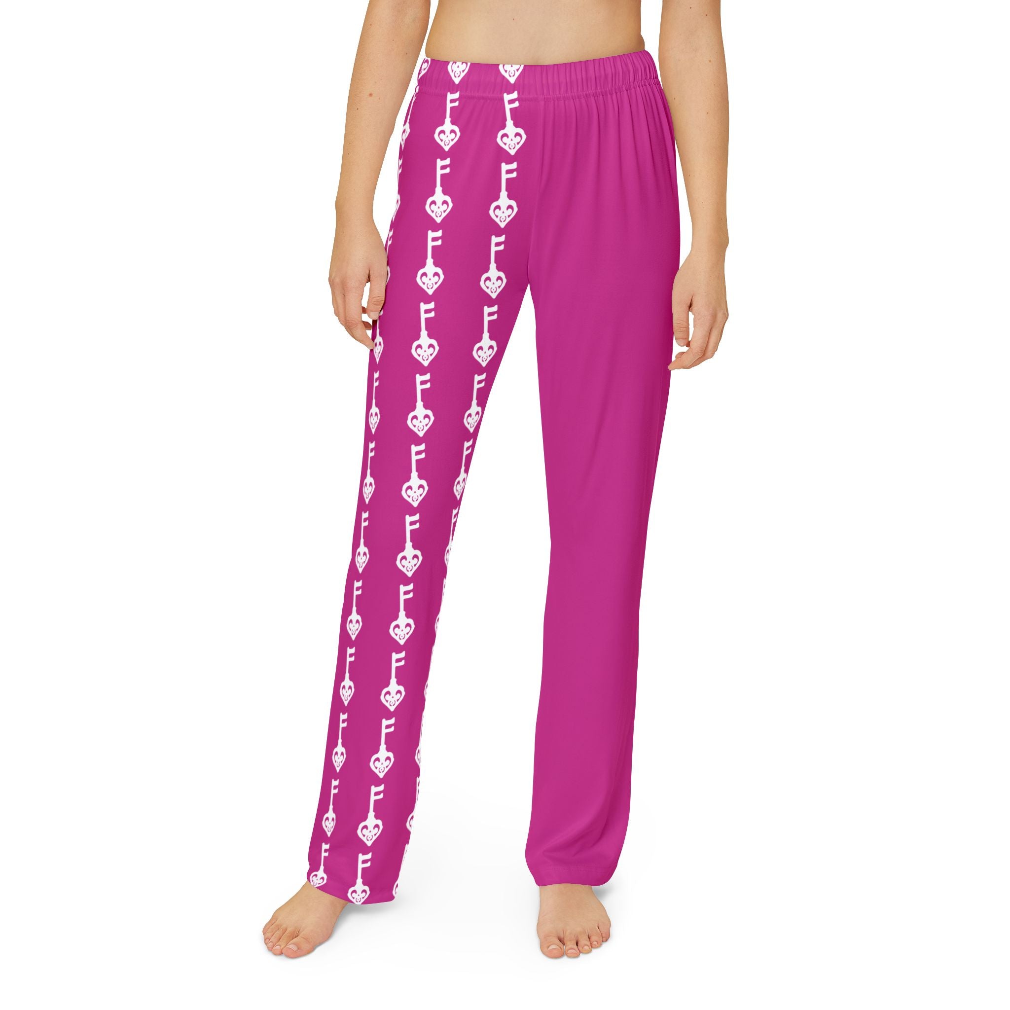 Kids Lounge Pants — Pink White Key