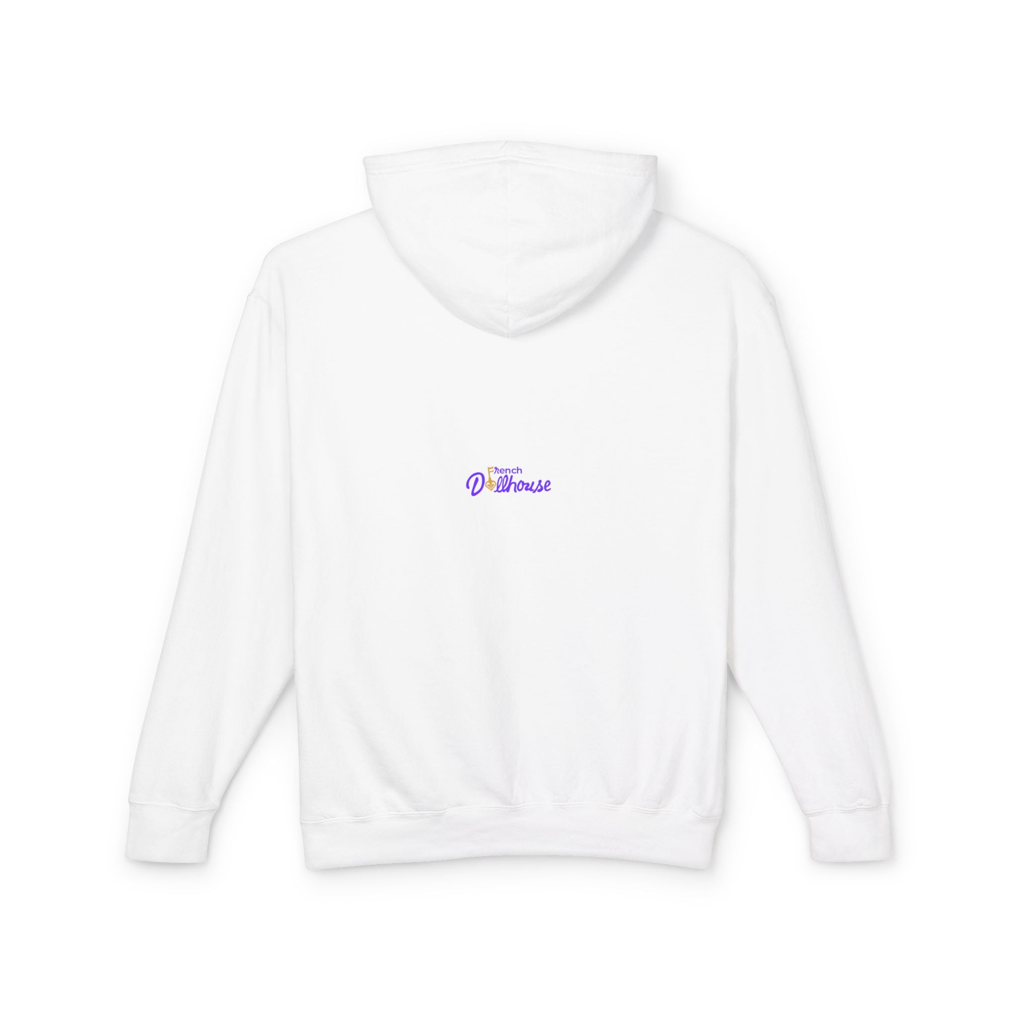 White Unisex Lightweight Hooded Sweatshirt
