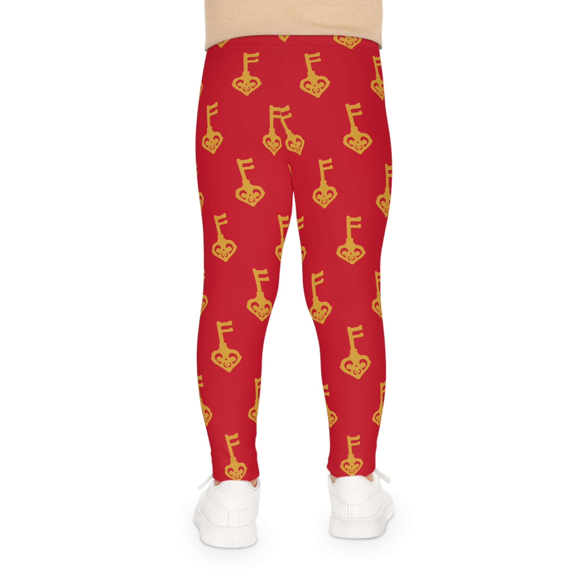 Kids Leggings — Ruby Red Golden Key