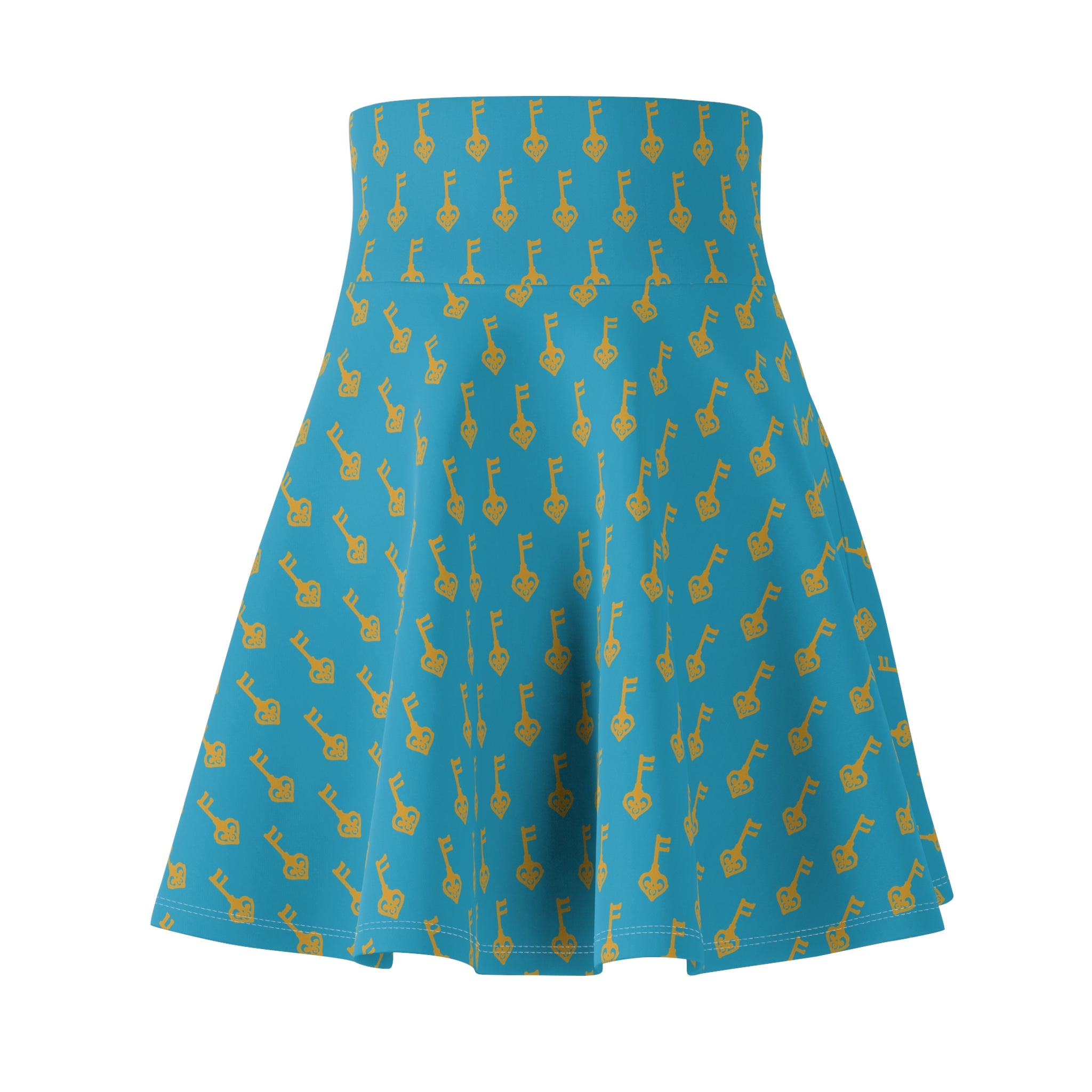 Golden Key Skater Skirt — Turquoise Circle Skirt