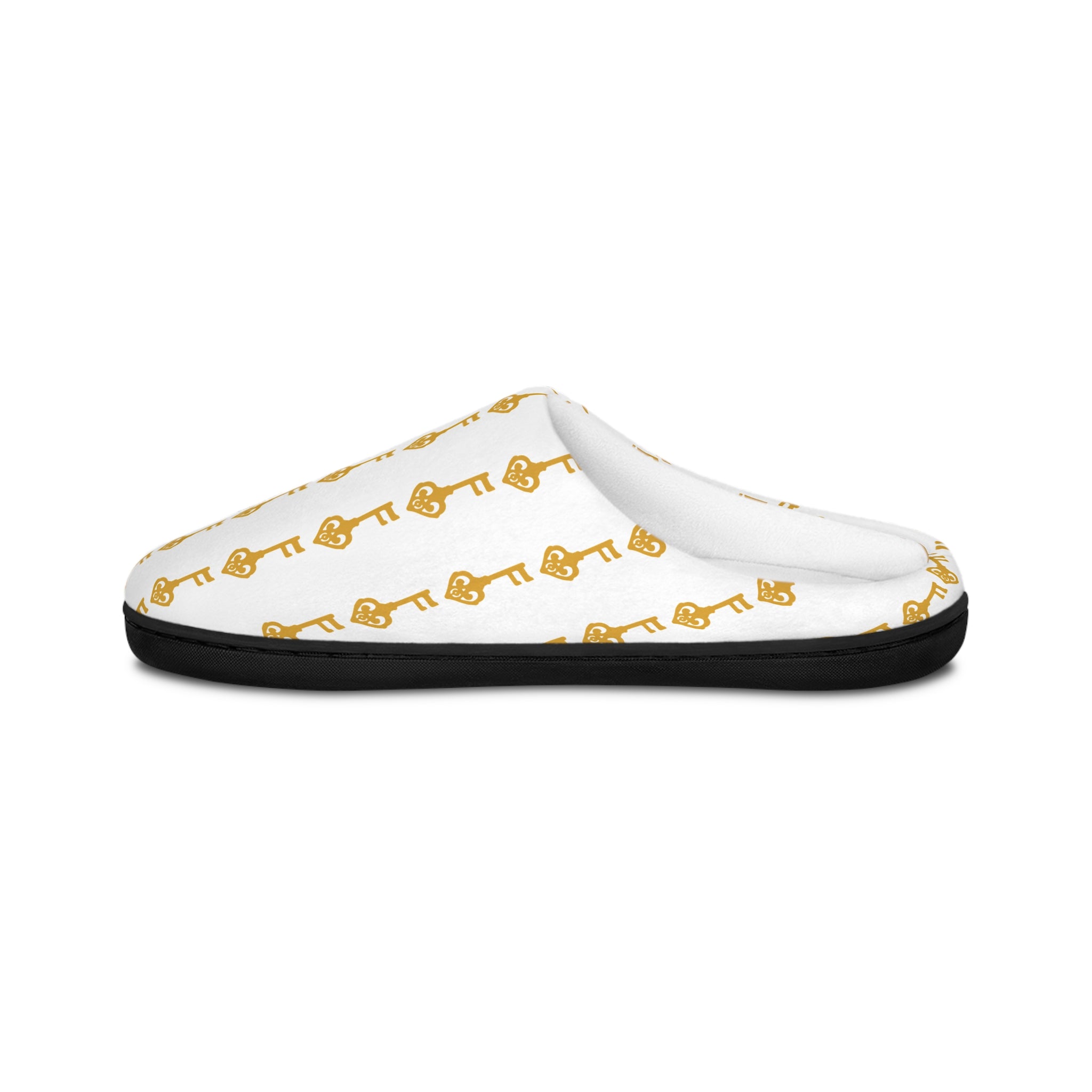 White Golden Key Cozy Slippers - Men's