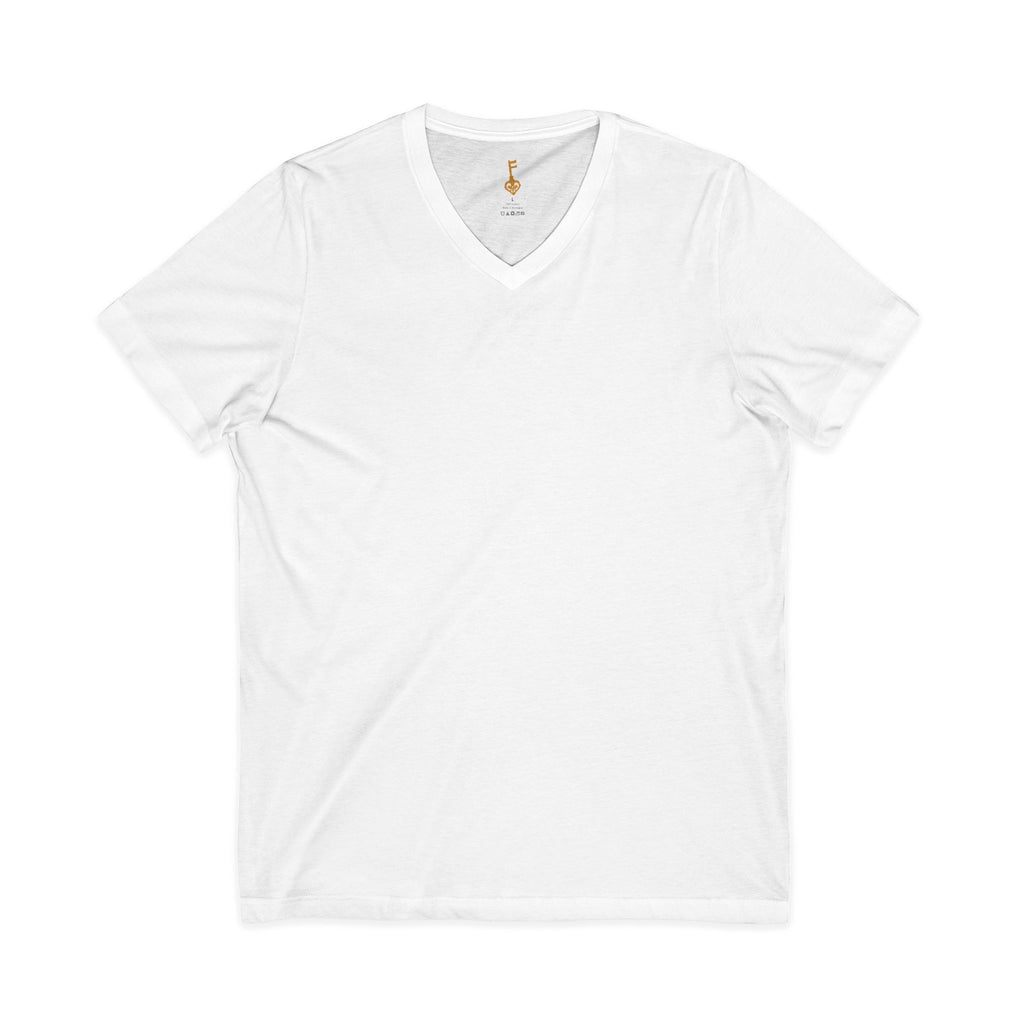 White Golden Key V-Neck Tee - Unisex