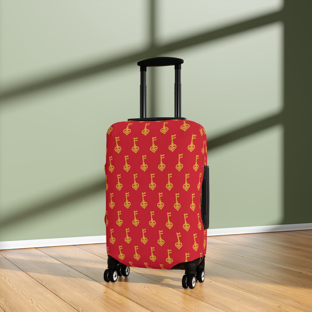 Red GuitaRuby Red Golden Key Luggage Cover - Musical Travel Suitcase Protector