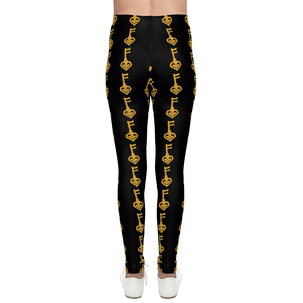 Youth Leggings — Black Golden Key