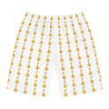 White Golden Key Board Shorts — Men’s