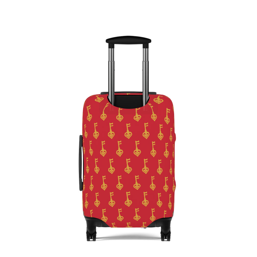 Red GuitaRuby Red Golden Key Luggage Cover - Musical Travel Suitcase Protector