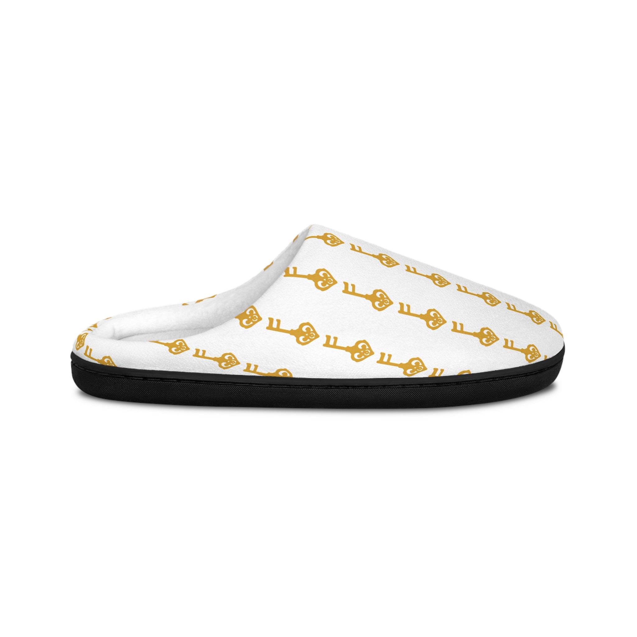 White Golden Key Cozy Slippers - Men's