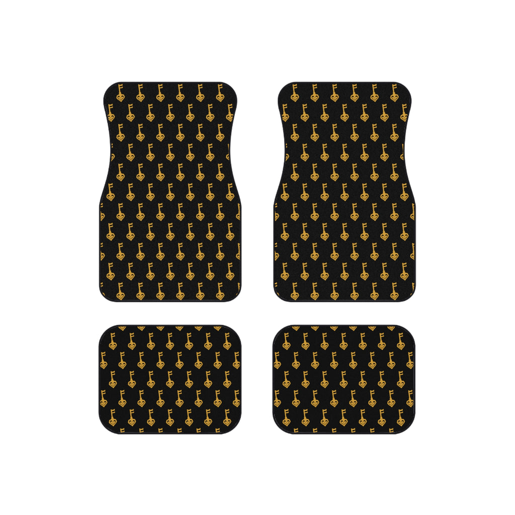 Black Golden Key Car Mats (Set of 4)