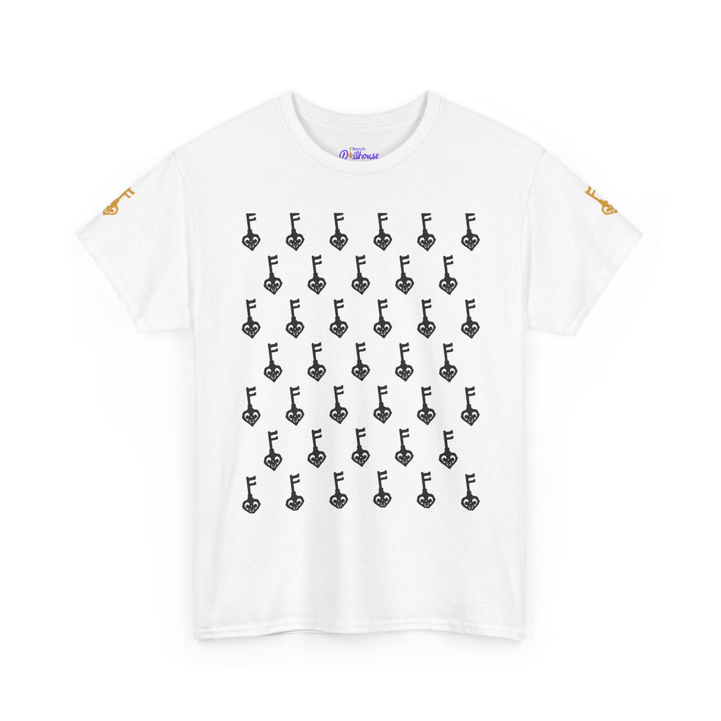 White Unisex Heavy Cotton Tee Black Key