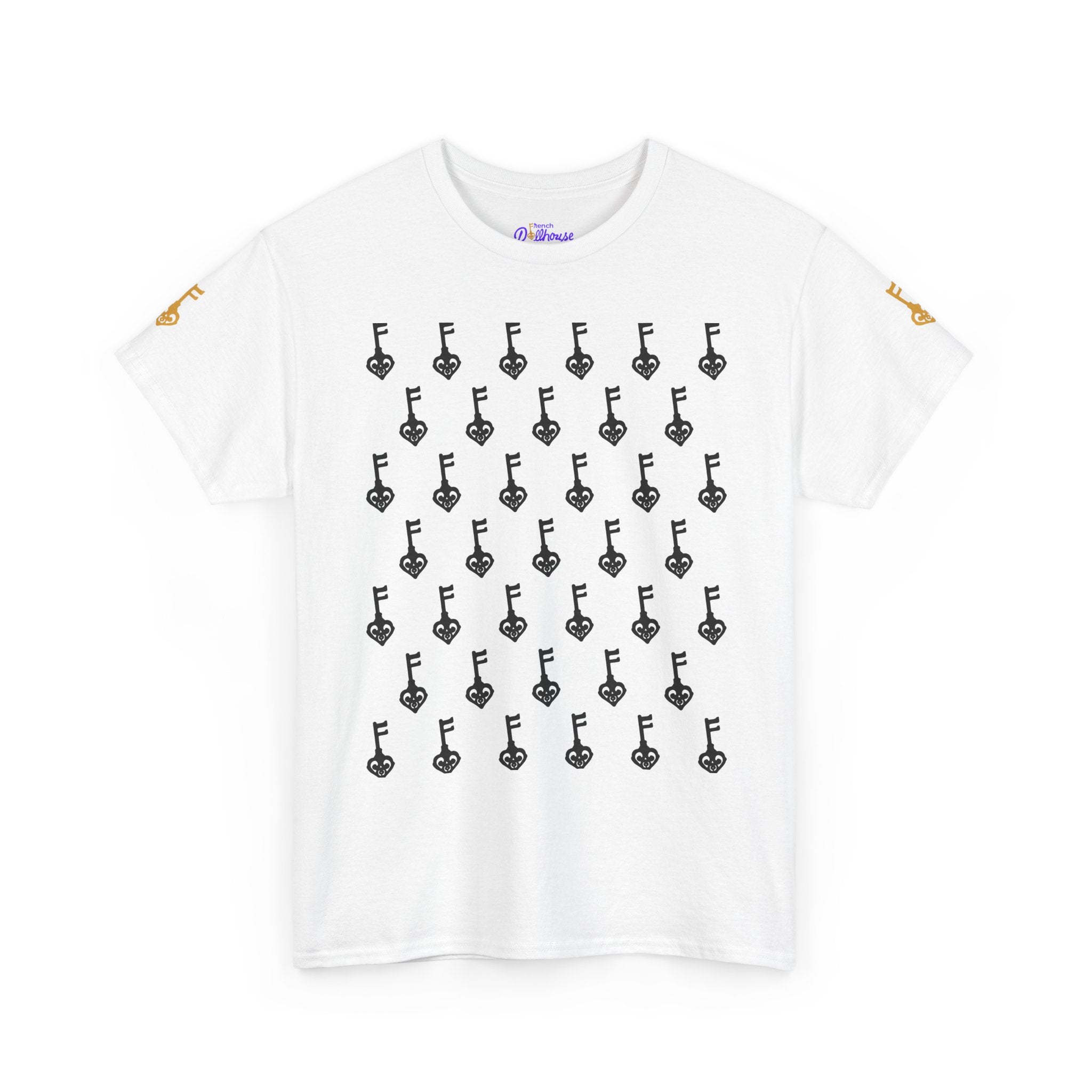 White Unisex Heavy Cotton Tee Black Key