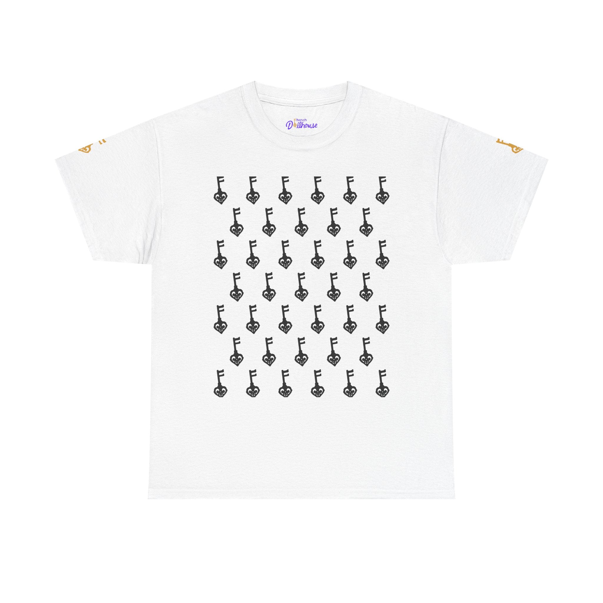 White Unisex Heavy Cotton Tee Black Key