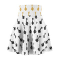 White Black and Golden Key Skater Skirt