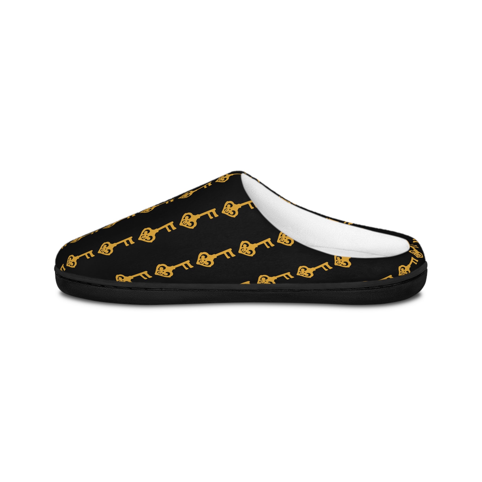 Black Golden Key Cozy Slippers — Men's