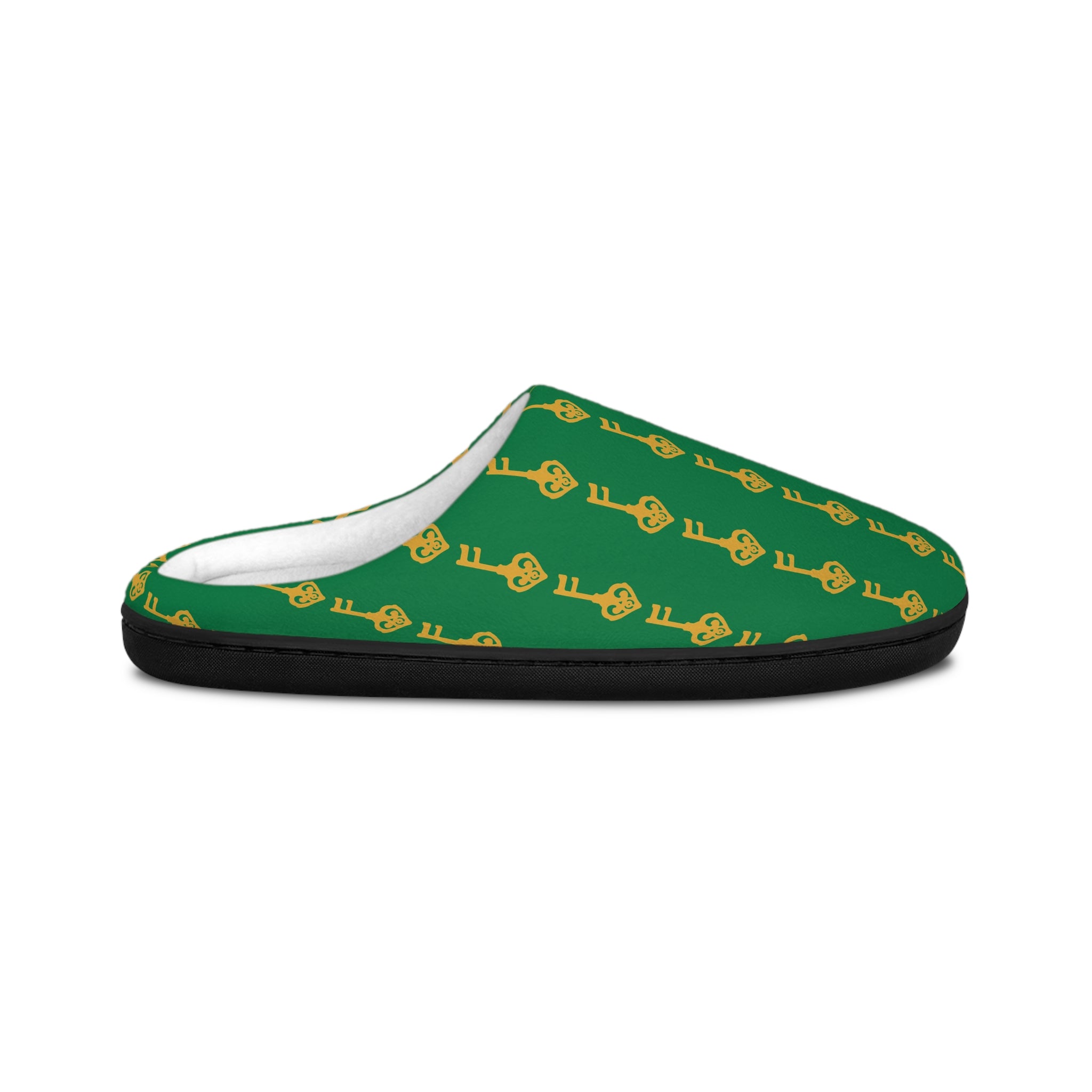 Green Golden Key Cozy Slippers — Men's