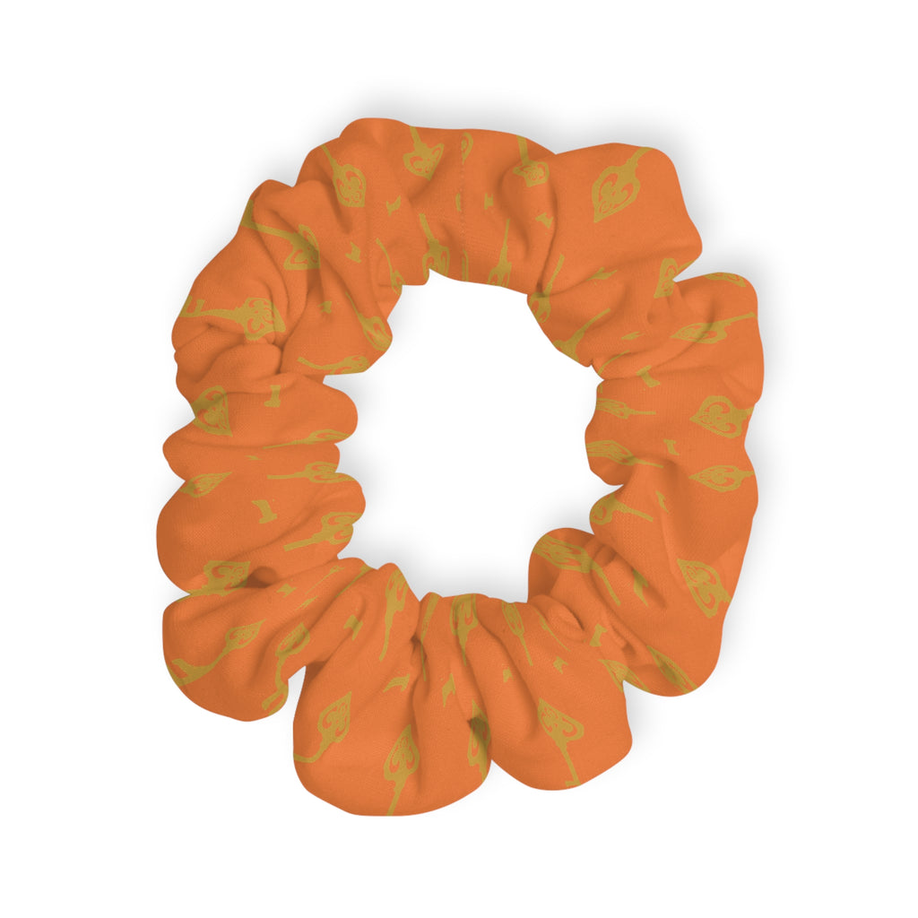 Orange Sacred Golden Key Scrunchie — Autumn Orange