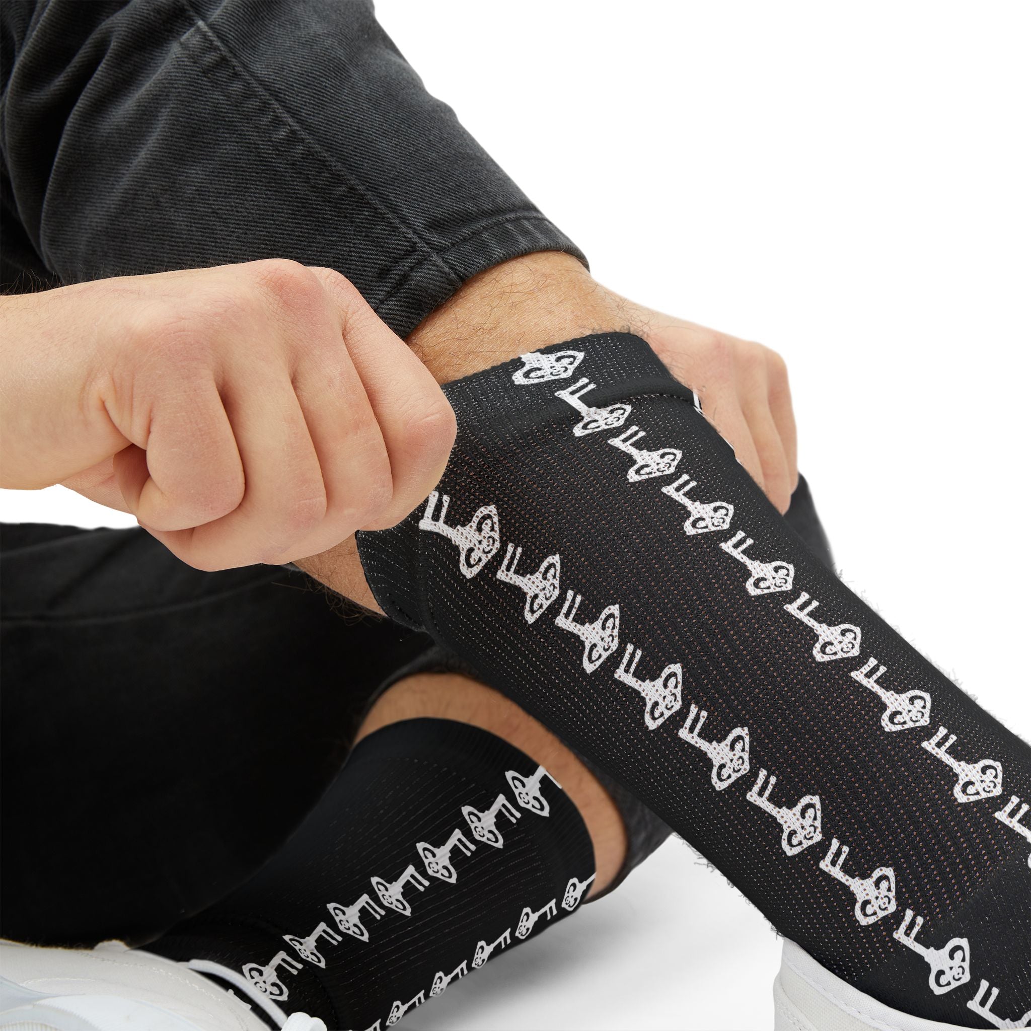Black White Key Sublimation Socks — Unisex