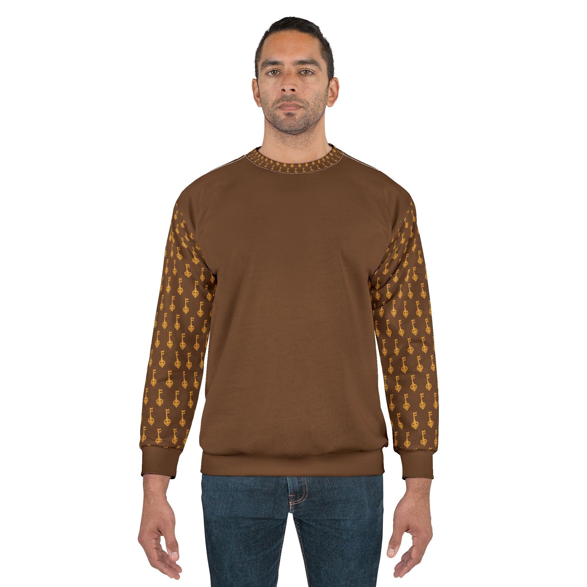 Brown Golden Key Sweatshirt – Cozy Retro Pullover
