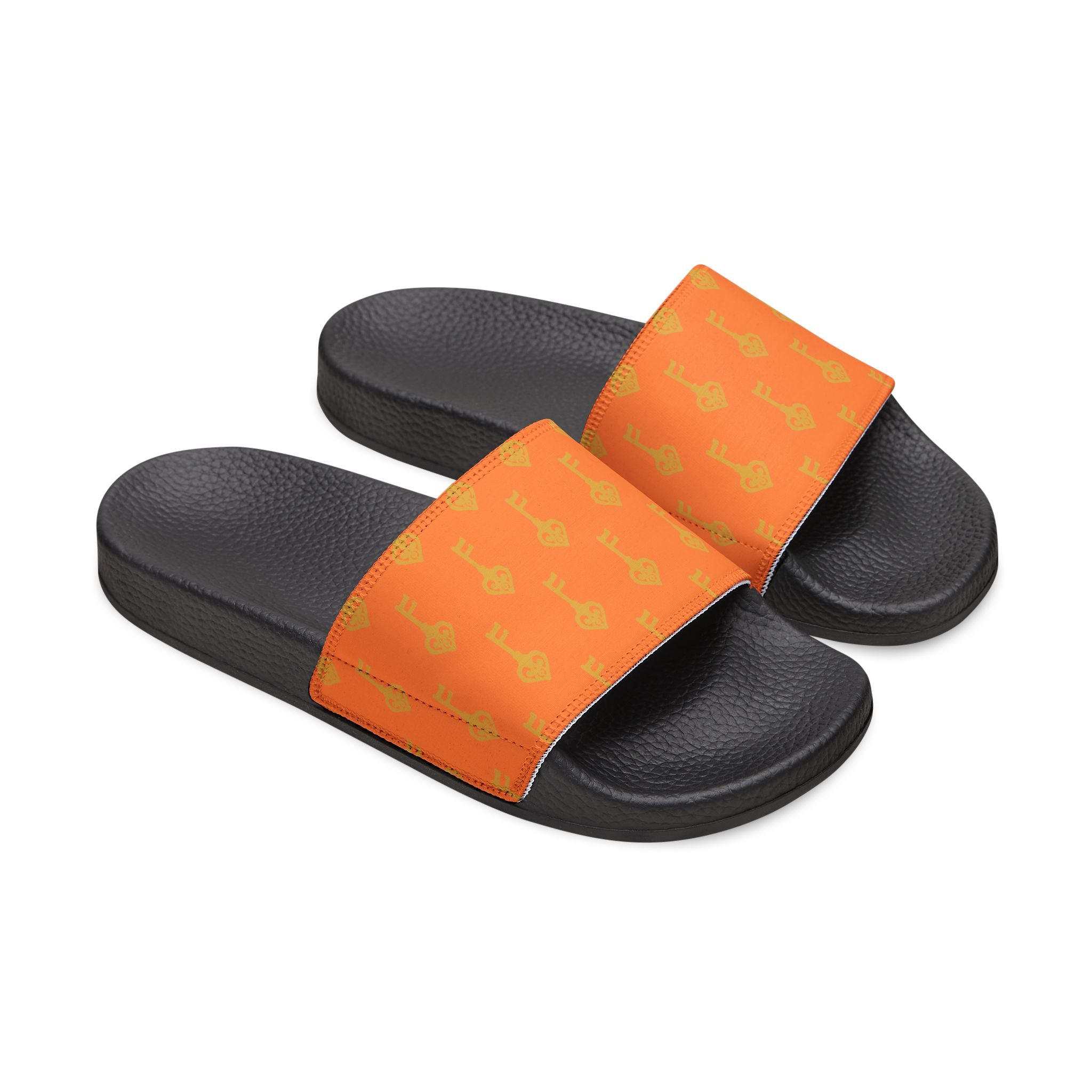 Women's Removable-Strap Slide Sandals — Orange Golden Key Comfort Slides