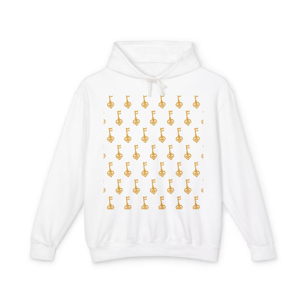 White Unisex Lightweight Hooded Sweatshirt