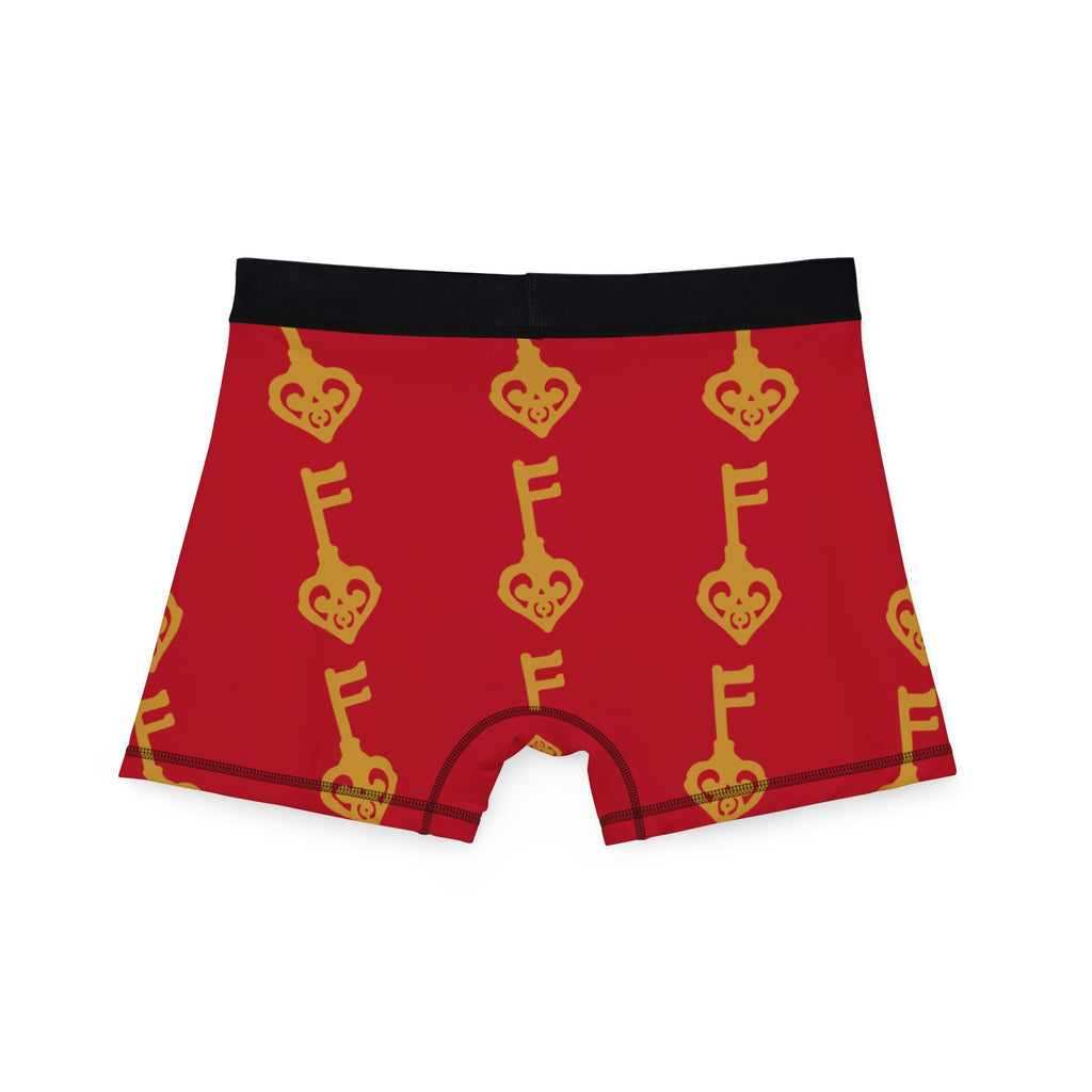 Ruby Red Golden Key of Hearts Boxer Briefs — Men's