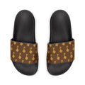 Brown Golden Key Slide Sandals — Removable Strap Casual Pool & Beach Slides