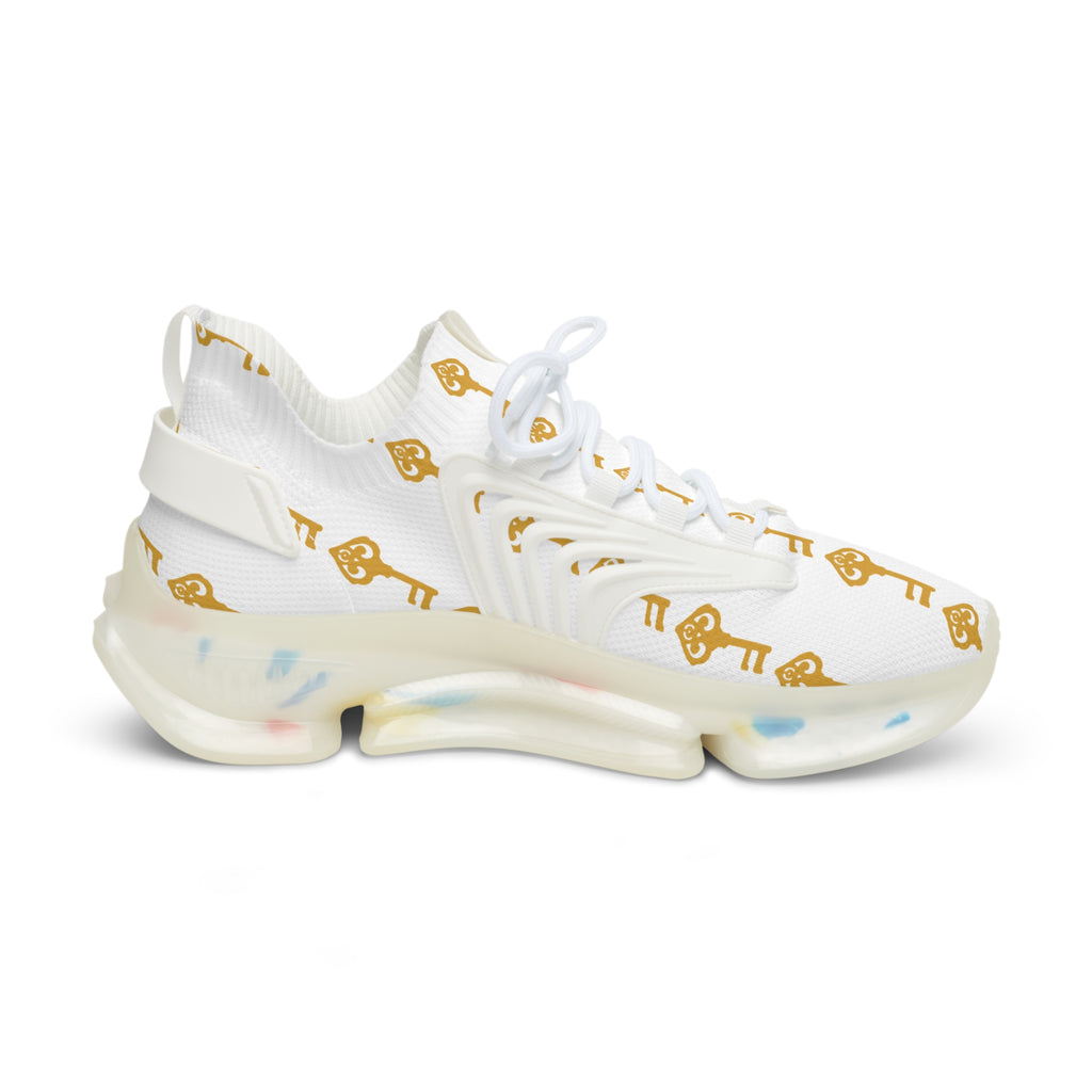 White Golden Key Trainer Sneaker - Mens